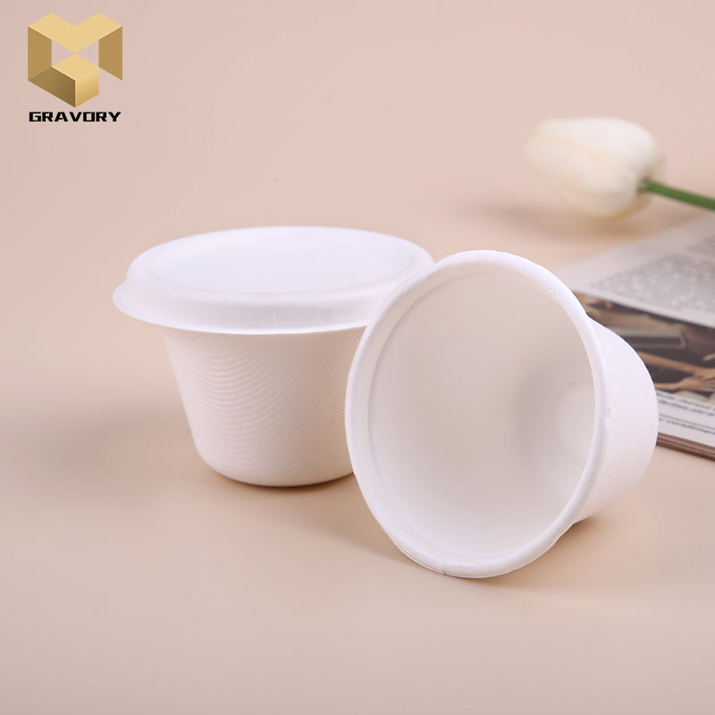 Best 4oz Disposable Bagasse Sauce Cup with Lid Set for Dressing Food  Ketchup Salad Sauce factory and suppliers