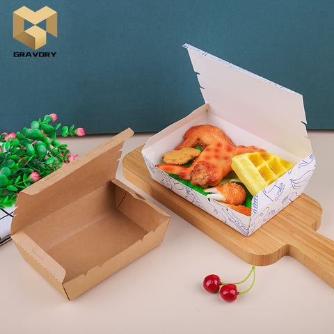 Food Carry Delivery Boxes Biodegradable Kraft - Individual Size