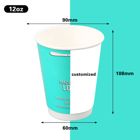 12 oz disposable double wall paper cups food grade environmental friendly samples
