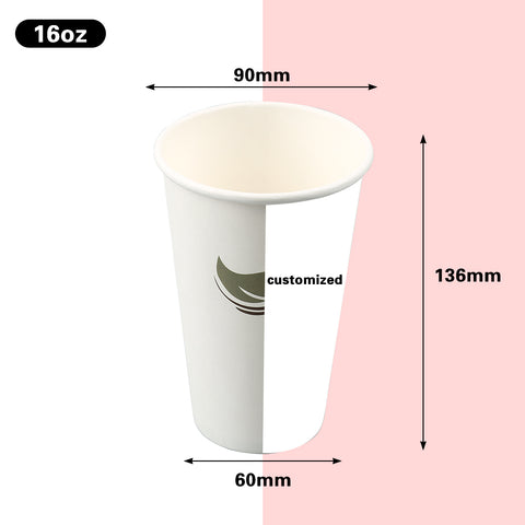 16 oz eco friendly reusable takeaway coffee drinking paper cups samples