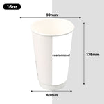 16 oz double wall coffee paper cups leakproof custom logo print samples