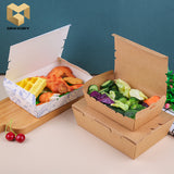 700 ml kraft paper biodegradable food packaging lunch box samples