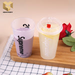 10 oz (300ml) Custom logo printed plastic PP transparent cups samples