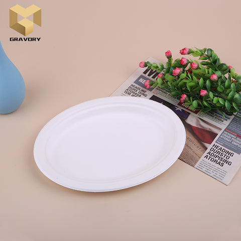 10 inch sugarcane bagasse biodegradable round oval plate samples