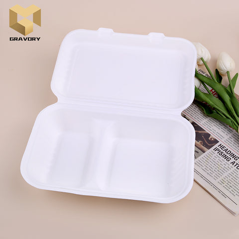 6.5 inch hamburger box bagasse containers samples