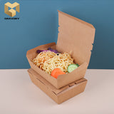 500 ml customized size fast food packaging kraft paper lunch box samples