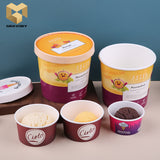 4oz eco friendly custom logo printed paper disposable ice cream cups with lids samples
