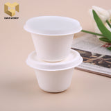 1 oz eco friendly disposable sauce cup with lid bagasse packaging samples