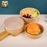 disposable 1000ml kraft paper salad bowl for outdoor