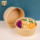disposable 1000ml kraft paper salad bowl for outdoor