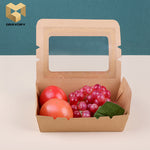 900 ml kraft paper fast food boxes packaging with transparent window