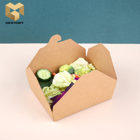 700 ml kraft lunch paper box with buckle samples