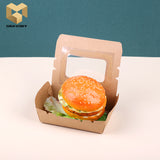 500ml food grade disposable kraft paper lunch salad packaging box with window