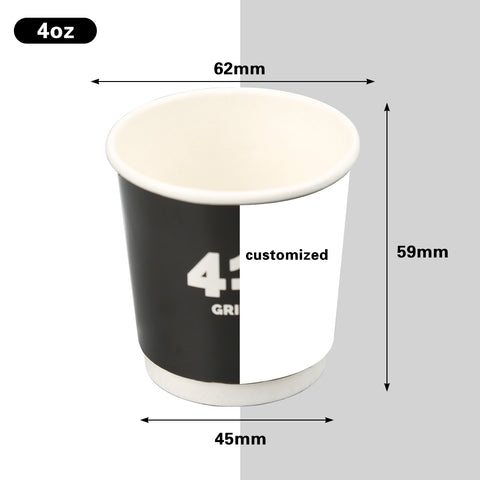 4 oz PLA double wall paper coffee cup customized logo samples