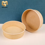 500 ml round craft salad bowl with covers samples