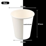 8 oz disposable paper cups Eco friendly customized logo samples