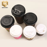 white ice cream drink paper cup lid